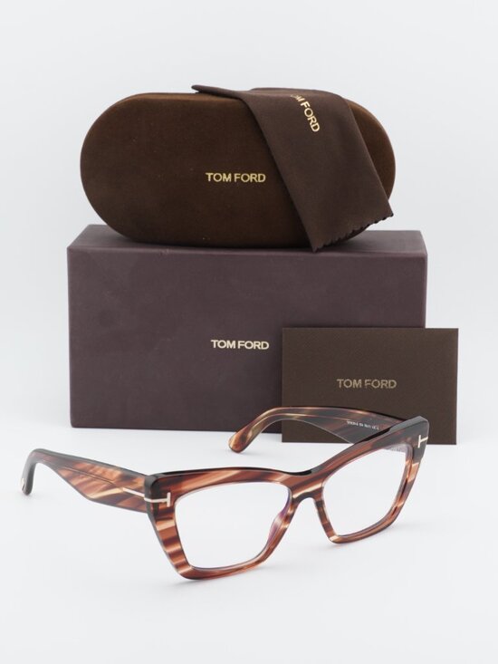Tom Ford FT6026-B 054 Cat Eye Eyeglasses 56mm – Havana main image 6